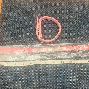 Pink Dog Collar with Rhinestones